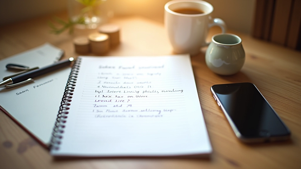 Finanzplanung mit Notizblock und Stift auf Holztisch