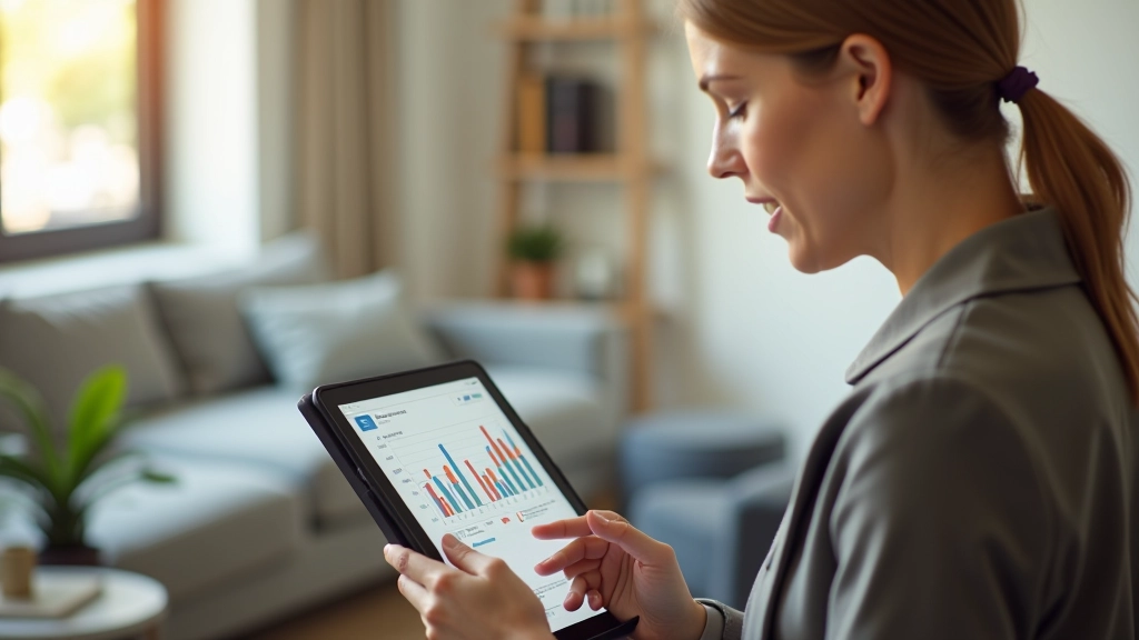 Person analysiert Finanzdiagramme auf einem Tablet